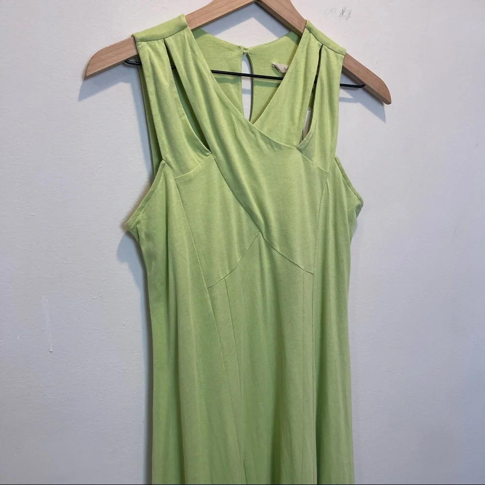 NEW SOFT SURROUNDINGS- Duvall Sleeveless Midi Dress Margarita Green - Picture 3 of 10